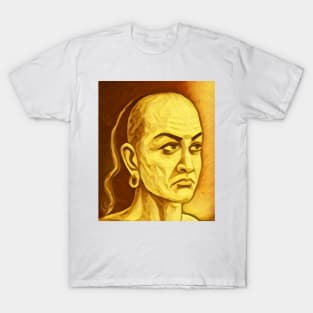 Chanakya Golden Portrait | Chanakya Artwork 8 T-Shirt